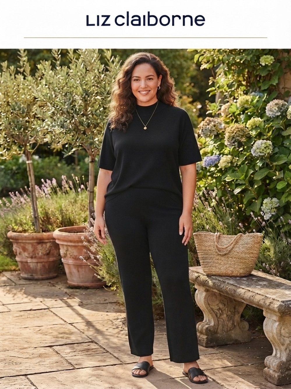 Elisabeth Claiborne Black Knit Top